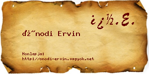 Ónodi Ervin névjegykártya